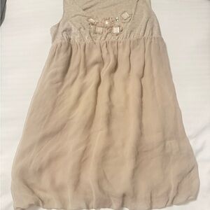 Velvet Shimmery Beige Dress